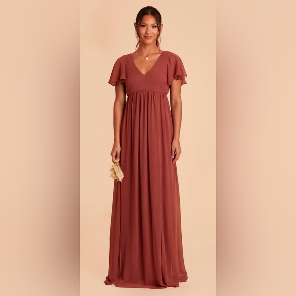 Birdy Grey Hannah Empire Chiffon Bridesmaid Dress - Spice